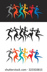 Modern dancing disco dancers.
Stylized Illustration of people dancing modern and disco dance. Vector  available.
