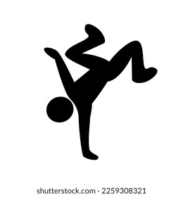 Modern dancing human icon or pictogram on a white background