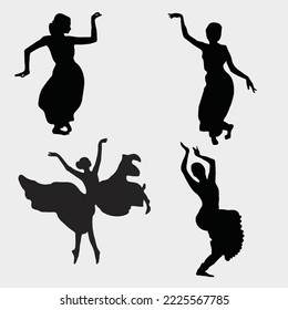 Modern Dancing Silhouette Vector Art Bundle.