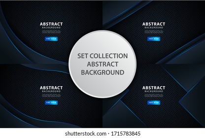 modern dark abstract background banner with blue line. vector illustration.