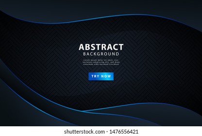 modern dark abstract background with blue line. vector illustration.