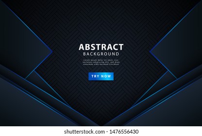 modern dark abstract background with blue line. vector illustration.