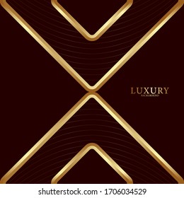 Modern dark abstract background with golden line Premium Vector