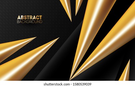 Modern dark abstract background with shining triangles. 