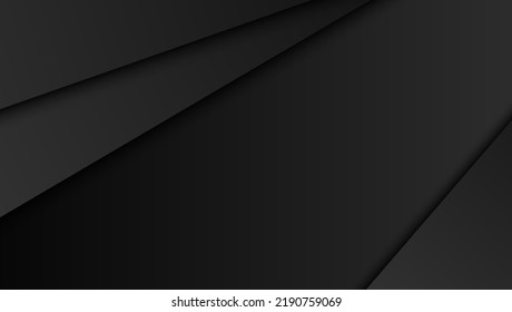 Modern Dark Abstract Black Overlap background 