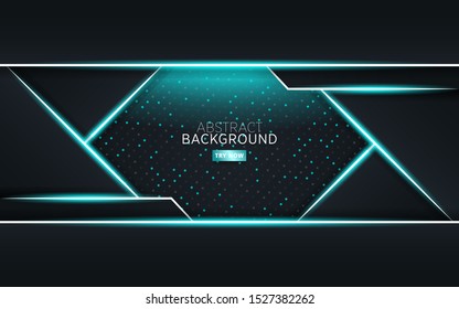 modern dark abstract technology background with blue line and blue rays. Overlap layers with paper effect. Realistic light effect on blue textured particle background.vector illustration.