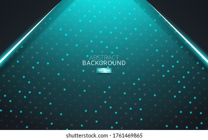 modern dark abstract technology background with blue line and blue rays. Overlap layers with paper effect. Realistic light effect on blue textured particle back