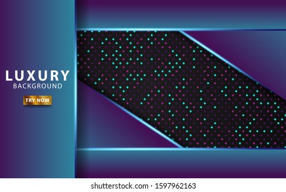 modern dark background blue line.Overlap layers with paper effect on textured background.Template vector.