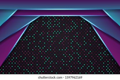 modern dark background blue line.Overlap layers with paper effect on textured background.Template vector.