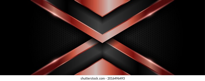 Moderner dunkler Hintergrund kombiniert mit abstraktem Bronze-Element und Überlappung strukturierter Ebene.
