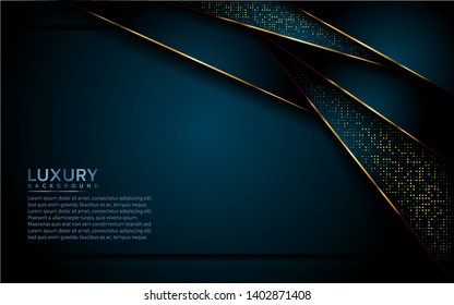 modern dark background with gold lines and glitter. Elegant luxurious background design. eps 10 vector editable file