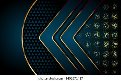 modern dark background with gold lines and glitter. Elegant luxurious background design. eps 10 vector editable file