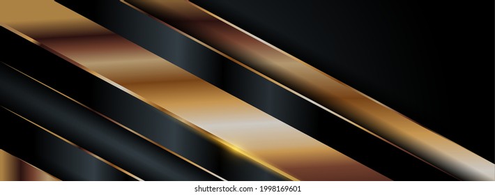 Modern Dark Background and Golden Element Combination Background Design.