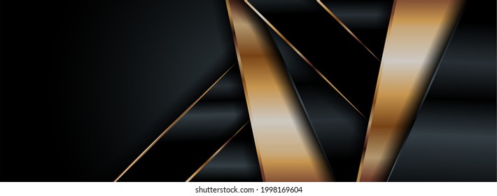 Modern Dark Background and Golden Element Combination Background Design.