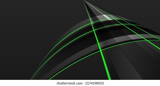 Modern dark background with green lines