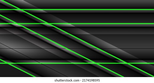 Modern dark background with green lines
