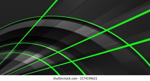 Moderner dunkler Hintergrund mit grünen Linien