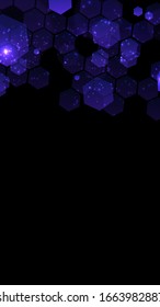 Fondo oscuro moderno con hexágonos para aplicación móvil. Textura vectorial abstracta oscura moderna. Patrón hexágono. Diseño web de degradado. Interfaz de aplicación móvil. Diseño de plantilla de diseño de ilustración de vector