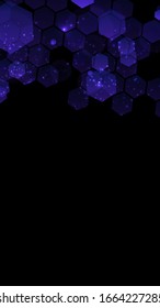 Fondo oscuro moderno con hexágonos para aplicación móvil. Textura vectorial abstracta oscura moderna. Patrón hexágono. Diseño web de degradado. Interfaz de aplicación móvil. Diseño de plantilla de diseño de ilustración de vector