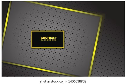 Modern Dark Background with Shine, Gold Line & Glitter - Vector  efs 10