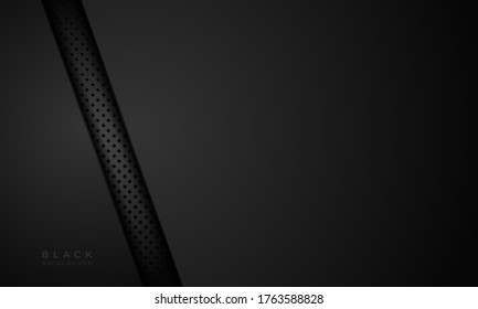 Modern dark background with solid black lines. abstract black metal wallpaper. Vector illustration