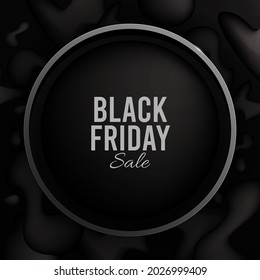 Modern dark black fluid black Friday sale banner design, Black Friday sale banner design