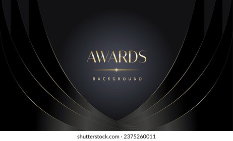 Modern dark black and golden slant lines luxury background. Premium award background. Modern abstract design template.