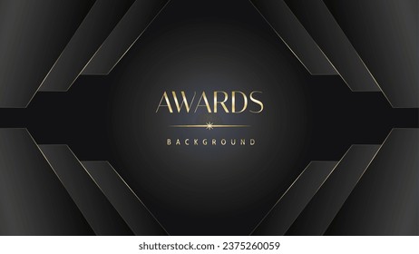 Modern dark black and golden slant lines luxury background. Premium award background. Modern abstract design template.