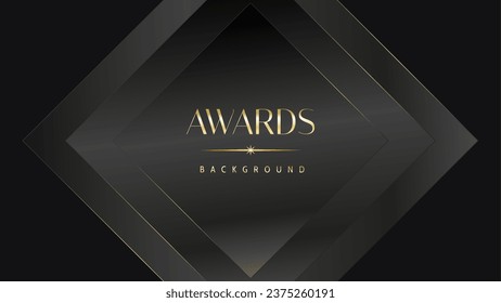 Modern dark black and golden slant lines luxury background. Premium award background. Modern abstract design template.