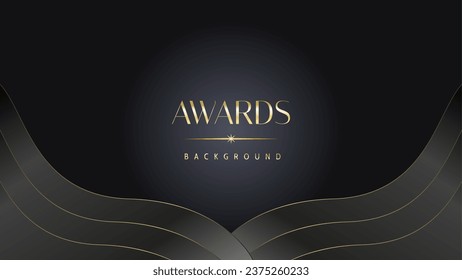 Modern dark black and golden slant lines luxury background. Premium award background. Modern abstract design template.