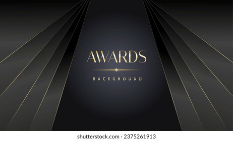 Modern dark black and golden slant lines luxury background. Premium award background. Modern abstract design template.