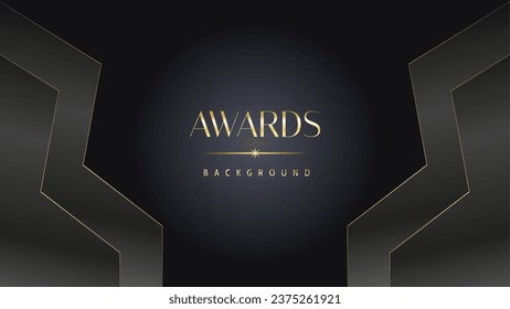 Modern dark black and golden slant lines luxury background. Premium award background. Modern abstract design template.