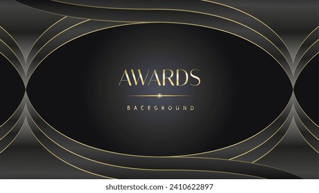 Modern dark black and golden slant lines luxury background. Premium award background. Modern abstract design template.