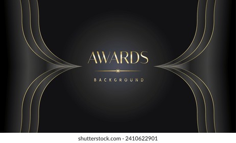 Modern dark black and golden slant lines luxury background. Premium award background. Modern abstract design template.