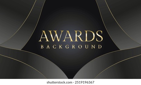 Modern dark black and golden slant lines luxury background. Premium award background. Modern abstract design template.