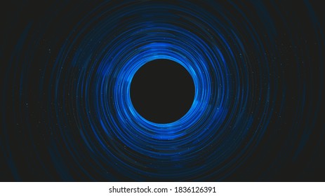 Modern Dark Black Hole on Galaxy Background.planet and physics concept design,vector illustration.