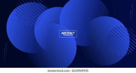 Modern dark blue abstract background with geometric circle shapes. eps10