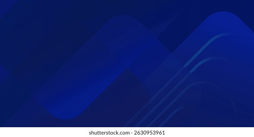 Modern dark blue abstract background with gradient waves and geometric shapes, ideal for business, technology, or professional themes.