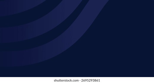 Fondo abstracto azul oscuro moderno con Formas onduladas suaves y fluidas, ideal para proyectos de tecnología, negocios o diseño creativo, Ilustración vectorial.