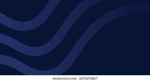 Fundo abstrato azul escuro moderno com formas onduladas fluidas e suaves, ideal para tecnologia, negócios ou projetos de design criativo, ilustração Vetor.