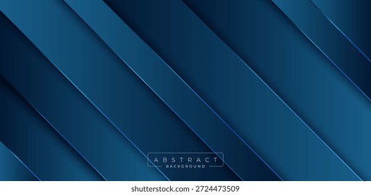 Um moderno fundo abstrato azul escuro com camadas sobrepostas diagonais dinâmicas com acentos de luz sutis, criando uma sensação de profundidade e movimento adequado para vários projetos.