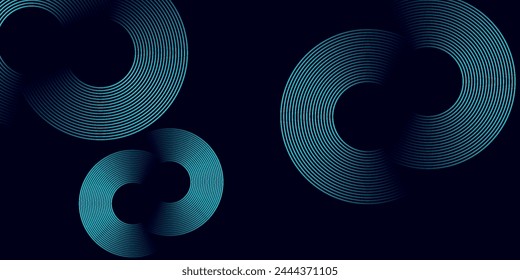 Moderner dunkelblauer abstrakter Horizontaler Banner-Hintergrund mit glühenden geometrischen Linien. Glänzend blaue diagonale abgerundete Linien Muster. Futuristisches Konzept. Anzug für Cover, Prospekt, Präsentation, Flyer, Web