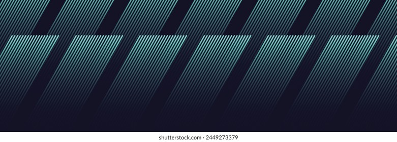 Modern dark blue abstract horizontal banner background with glowing geometric lines. Suitable for covers, brochures, presentations, flyers.