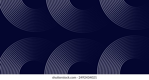 Fondo de Anuncio Horizontal abstracto azul oscuro moderno con líneas geométricas brillantes. Adecuado para cubiertas, folletos, presentaciones, volantes. Vector. moderno