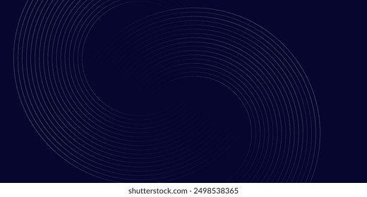 Modern dark blue abstract horizontal banner background with shining geometric lines. Suitable for all fields, vector illustration.