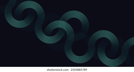 Fondo de Anuncio Horizontal abstracto azul oscuro moderno con líneas geométricas brillantes.