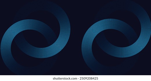 Modern dark blue abstract horizontal banner background with glowing geometric lines.
