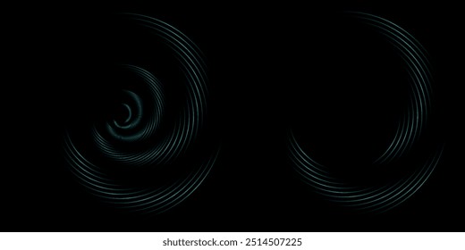 Fondo de Anuncio Horizontal abstracto azul oscuro moderno con líneas geométricas brillantes. Patrón de líneas redondeadas diagonales azul brillante. Concepto futurista. Adecuado para portadas, folletos, presentaciones.