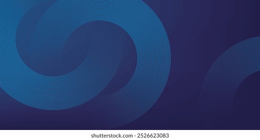Modern dark blue abstract horizontal banner background with glowing geometric lines.Suitable for covers, brochures, presentations, flyers. vector.