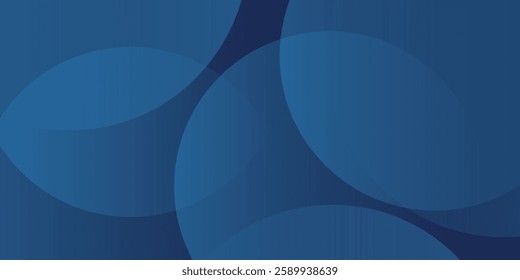 Modern dark blue abstract horizontal banner background with glowing geometric lines. Shiny blue diagonal rounded lines pattern. Futuristic concept.